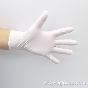 Safety Protective Working White Color Nitrile Gloves